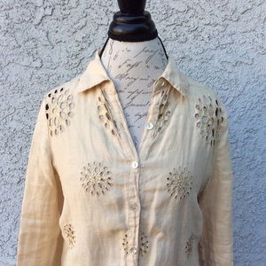 Catwalk Studio Floral Lasercut Button Down Shirt